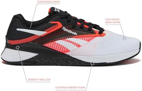 Reebok Tênis unissex adulto Nano X4, Cinza puro 6/preto/laranja